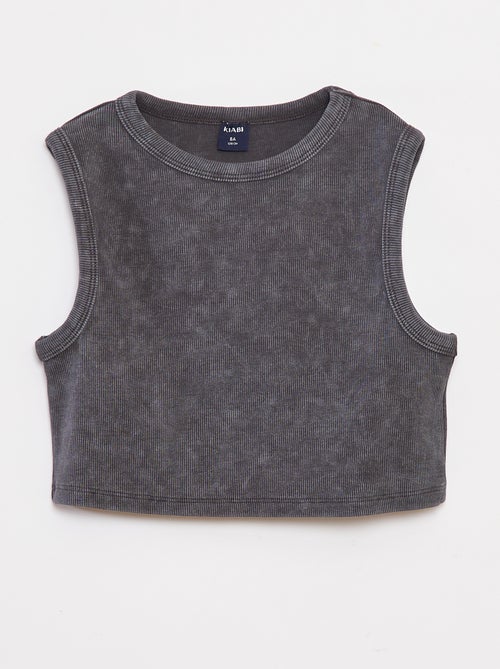 Camiseta de tirantes de canalé efecto descolorido - Kiabi