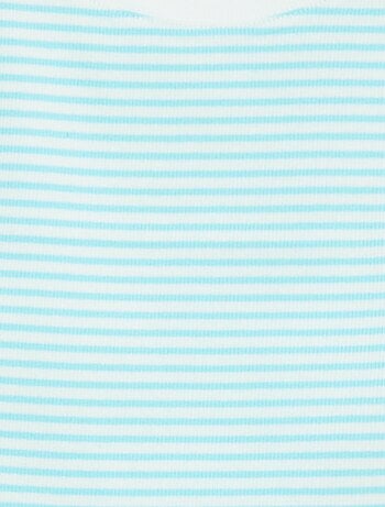 Camiseta de tirantes de canalé fino a rayas