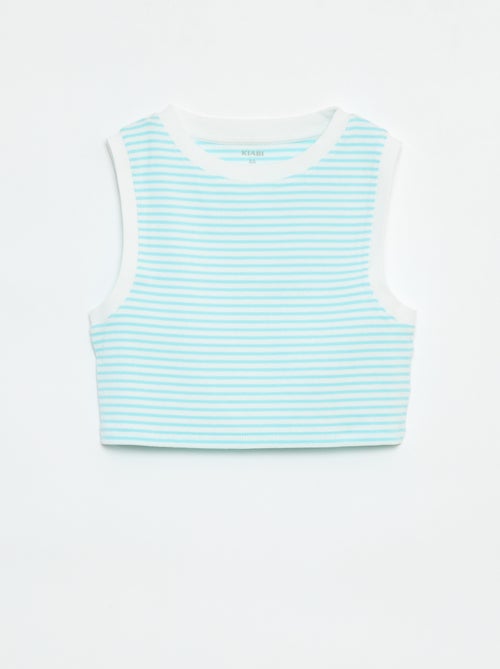 Camiseta de tirantes de canalé fino a rayas - Kiabi