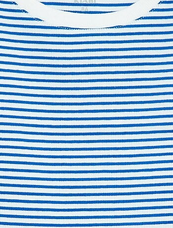 Camiseta de tirantes de canalé fino a rayas