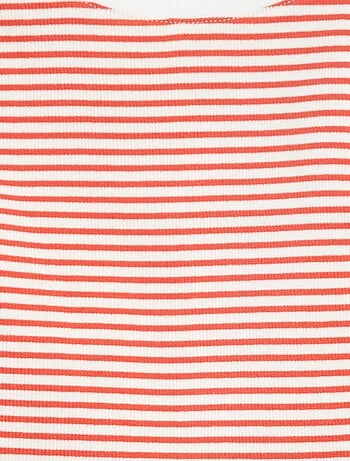 Camiseta de tirantes de canalé fino a rayas