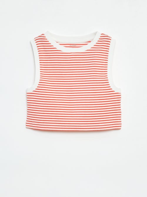 Camiseta de tirantes de canalé fino a rayas - Kiabi