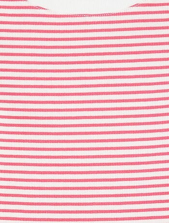 Camiseta de tirantes de canalé fino a rayas