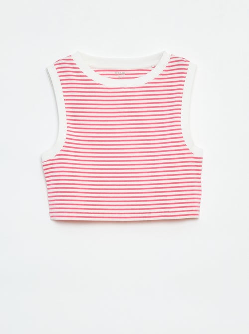 Camiseta de tirantes de canalé fino a rayas - Kiabi