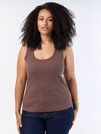 Camiseta de tirantes de canalé