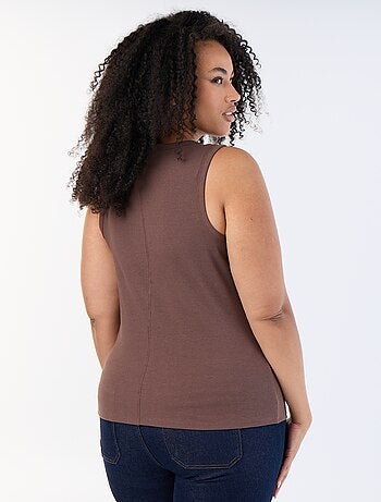 Camiseta de tirantes de canalé