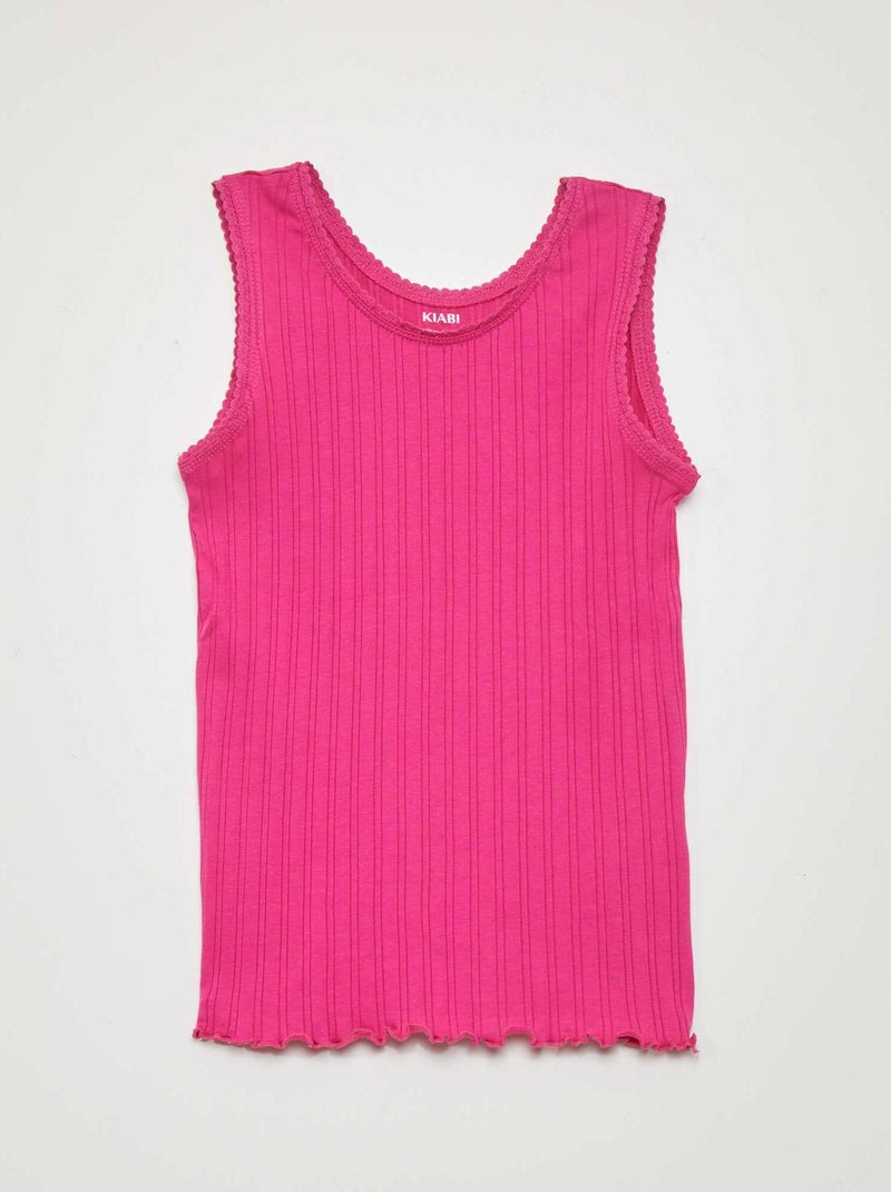 Camiseta de tirantes de canalé ROSA - Kiabi