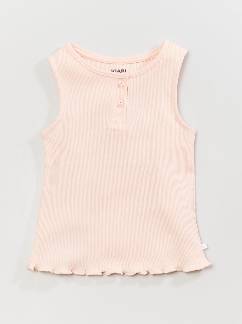 Camiseta de tirantes de canalé ROSA - Kiabi