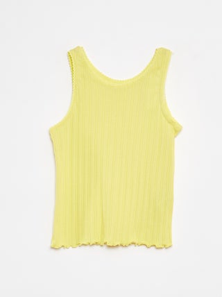 Camiseta de tirantes de canalé y encaje
