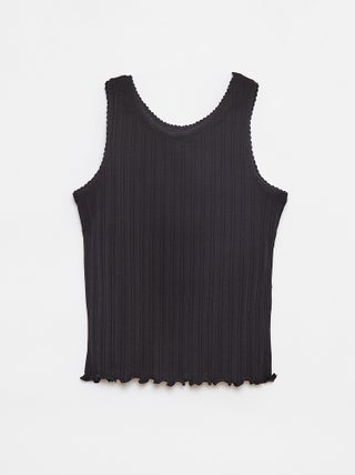 Camiseta de tirantes de canalé y encaje