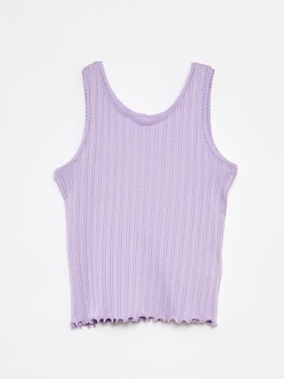 Camiseta de tirantes de canalé y encaje