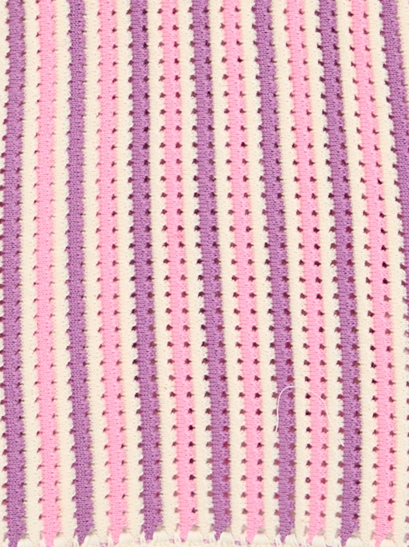 Camiseta de tirantes de crochet a rayas Purpura - Kiabi
