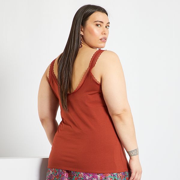 Camiseta de tirantes de encaje null - NARANJA - Kiabi - 8,00€