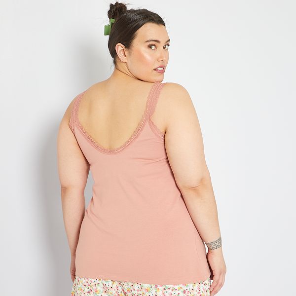 Camiseta de tirantes de encaje null - rosa - Kiabi - 8,00€