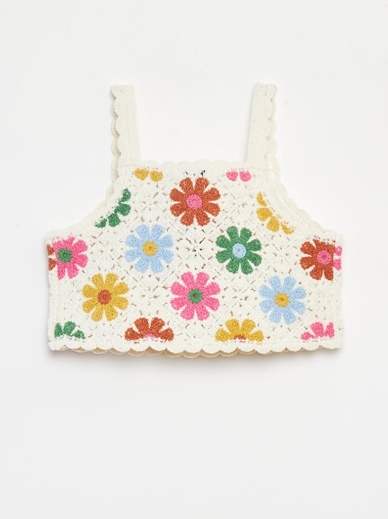 Camiseta de tirantes de ganchillo Beige - Kiabi