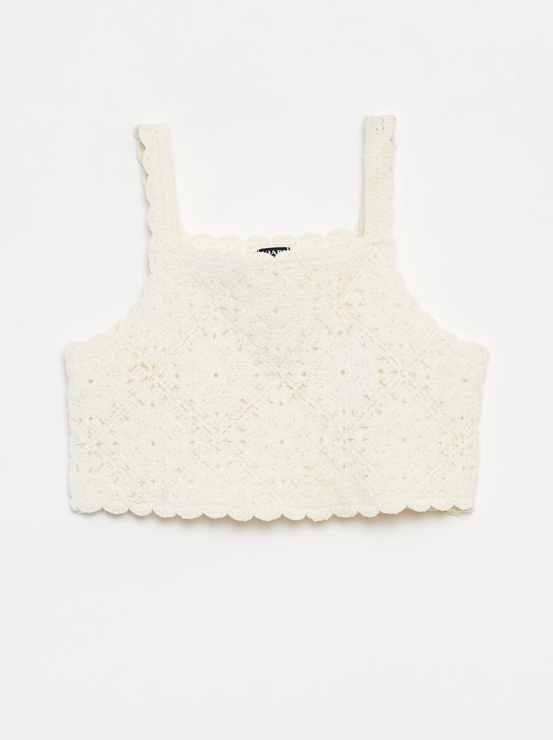 Camiseta de tirantes de ganchillo Blanco - Kiabi