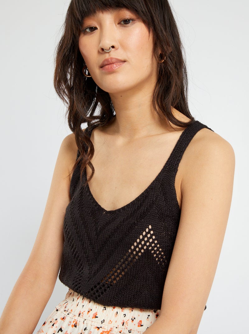 Camiseta de tirantes de ganchillo 'JDY' negro - Kiabi