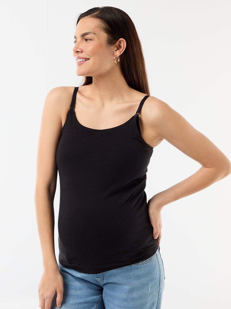 Camiseta de Tirantes de Lactancia Negro - Kiabi