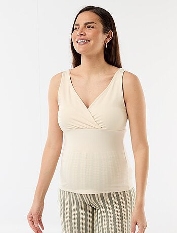 Camiseta de tirantes de maternidad con escote cruzado