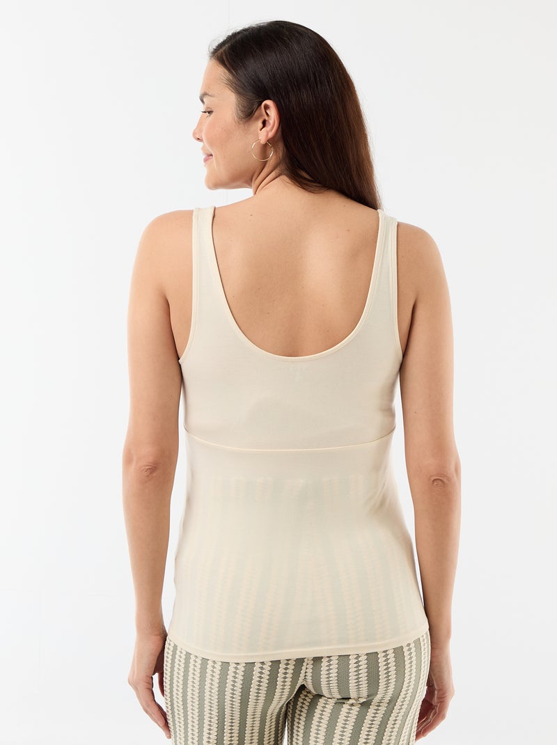 Camiseta de tirantes de maternidad con escote cruzado Blanco - Kiabi