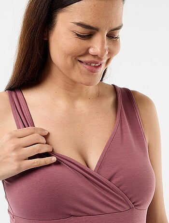 Camiseta de tirantes de maternidad con escote cruzado