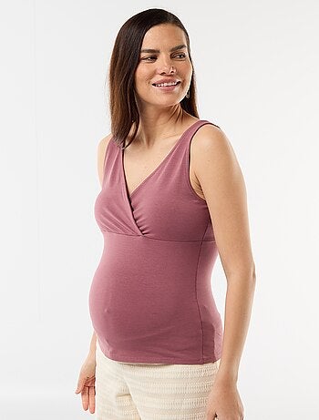 Camiseta de tirantes de maternidad con escote cruzado