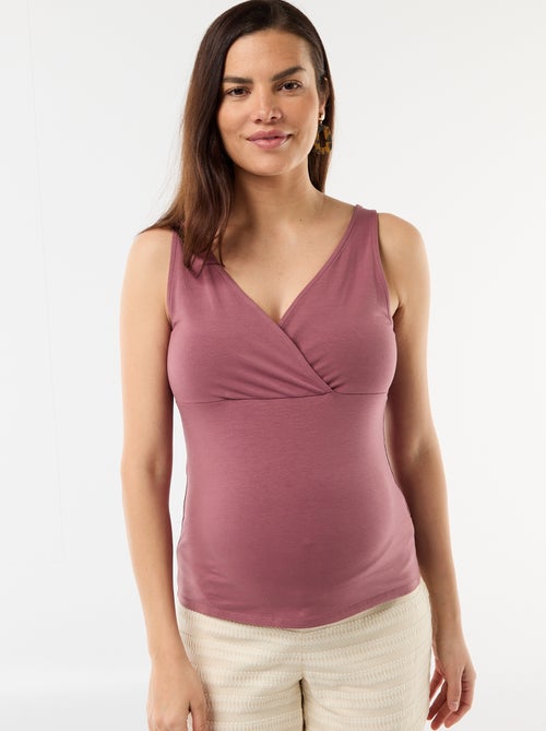 Camiseta de tirantes de maternidad con escote cruzado - Kiabi