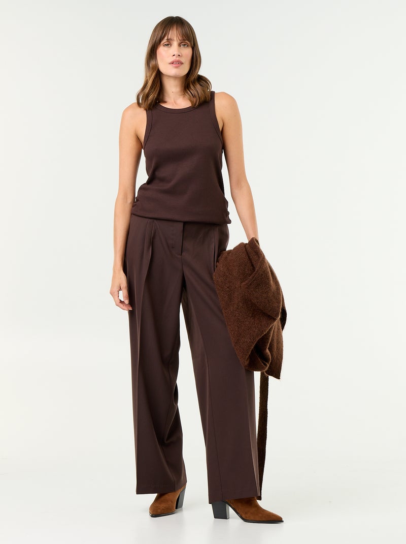 Camiseta de tirantes de maternidad con sisa americana Marron - Kiabi