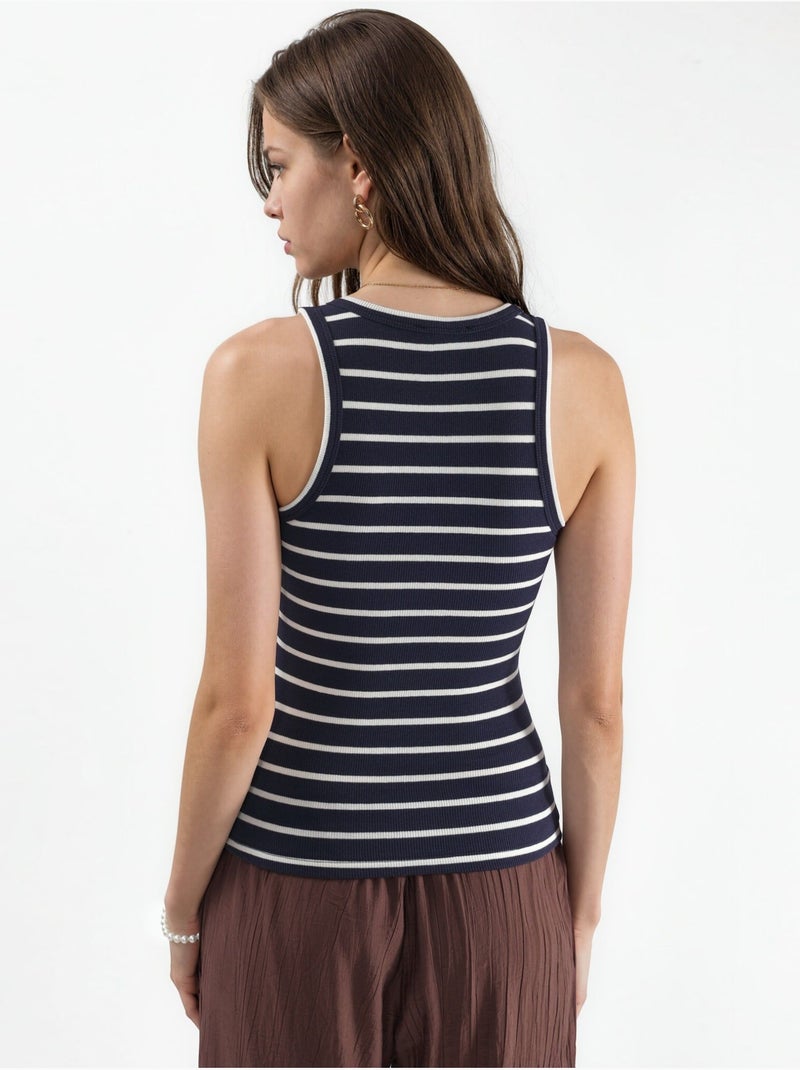 Camiseta de tirantes de mezcla de algodón a rayas con escote en v busem Multicolor - Kiabi