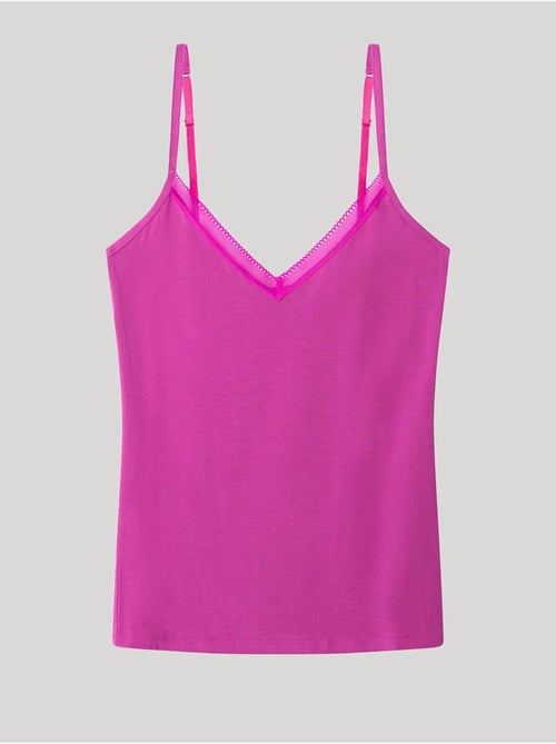 Camiseta de tirantes de modal con detalles de encaje en escote - Kiabi