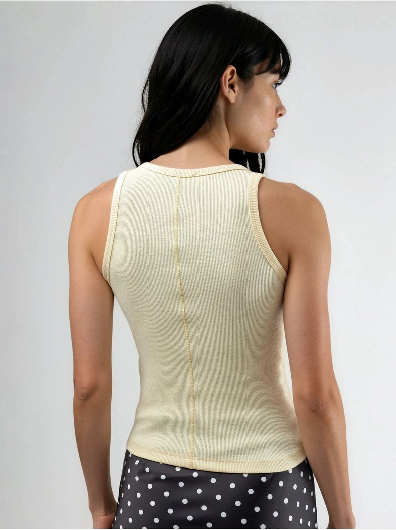 Camiseta de tirantes de modal y algodón acanalada busem Amarillo limón - Kiabi