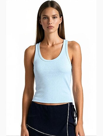 Camiseta de tirantes de modal y algodón acanalada busem
