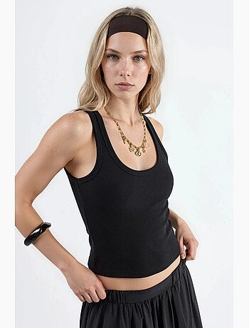 Camiseta de tirantes de modal y algodón acanalada busem