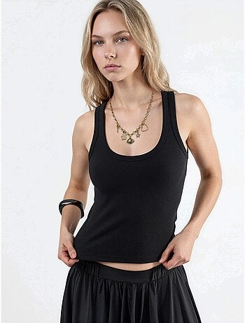 Camiseta de tirantes de modal y algodón acanalada busem