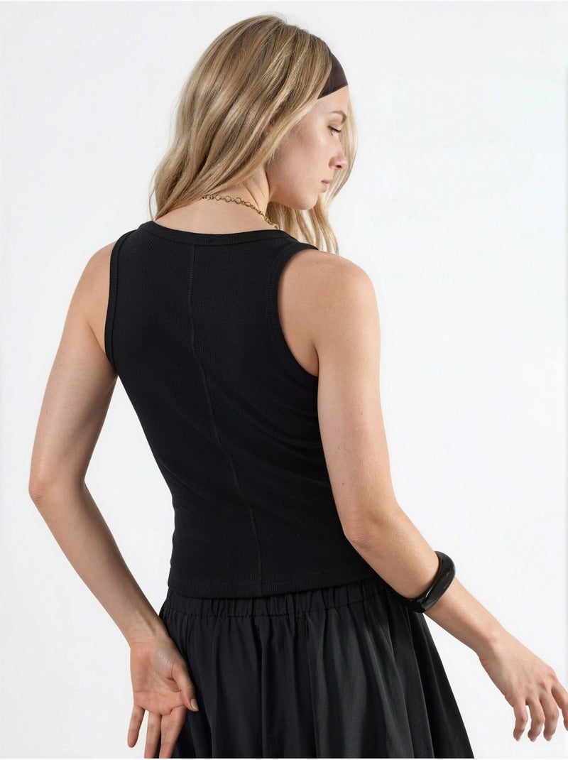 Camiseta de tirantes de modal y algodón acanalada busem Negro - Kiabi