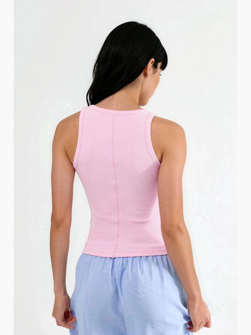 Camiseta de tirantes de modal y algodón acanalada busem Rosa pálido - Kiabi