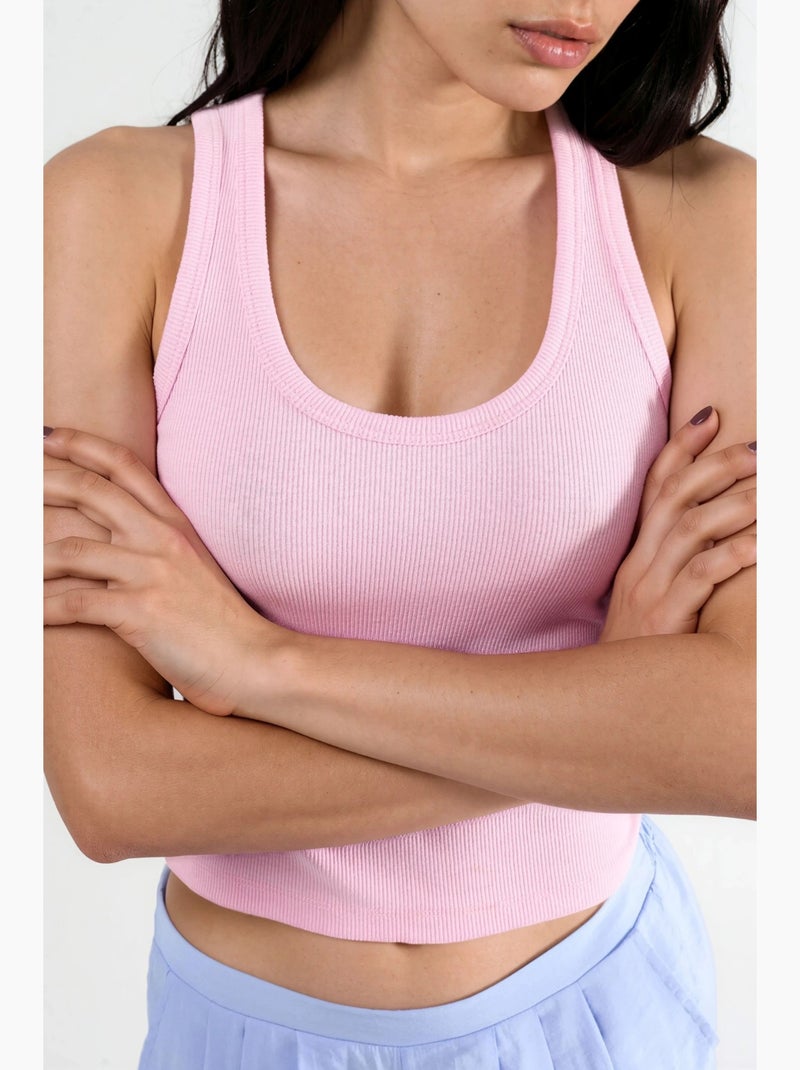 Camiseta de tirantes de modal y algodón acanalada busem Rosa pálido - Kiabi