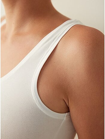Camiseta de tirantes de mujer de mezcla de algodón con tirantes ajustables penti