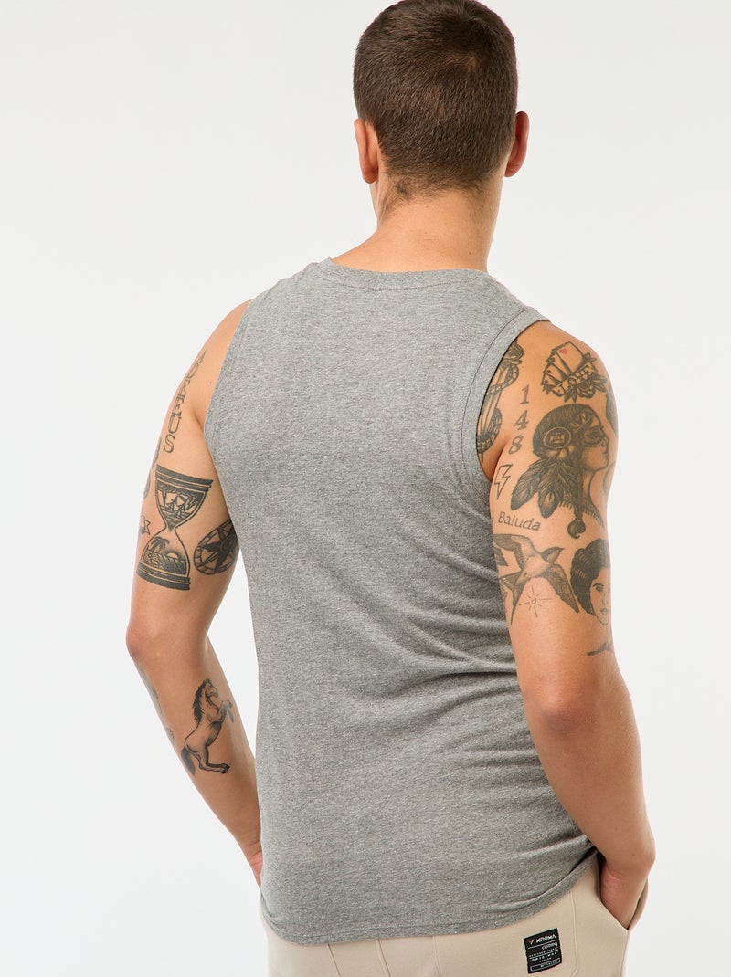 Camiseta de tirantes de noche en punto liso GRIS - Kiabi