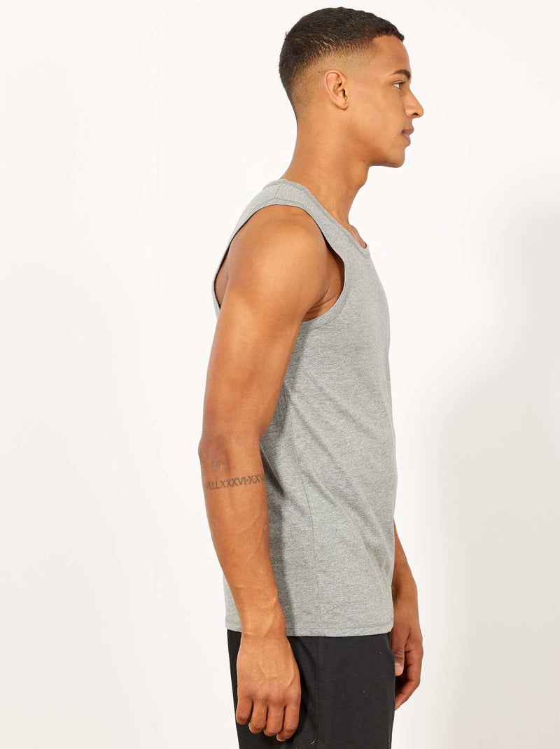 Camiseta de tirantes de noche en punto liso GRIS - Kiabi