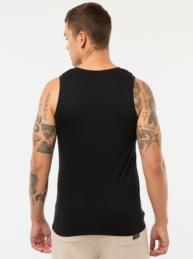 Camiseta de tirantes de noche en punto liso Negro - Kiabi