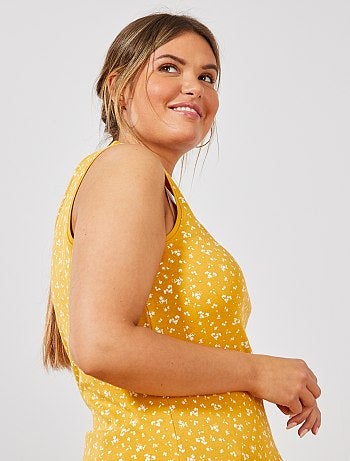 Tallas grandes mujer - Camiseta de tirantes de punto con cuello en U - Kiabi