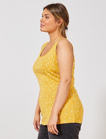 Tallas grandes mujer - Camiseta de tirantes de punto con cuello en U - Kiabi