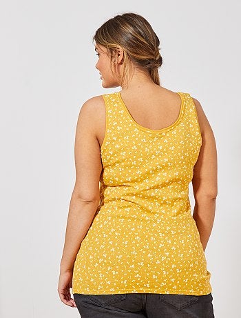 Tallas grandes mujer - Camiseta de tirantes de punto con cuello en U - Kiabi