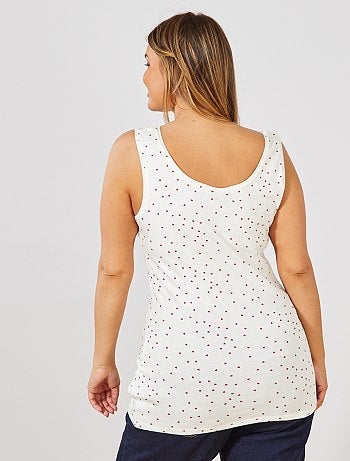 Tallas grandes mujer - Camiseta de tirantes de punto con cuello en U - Kiabi