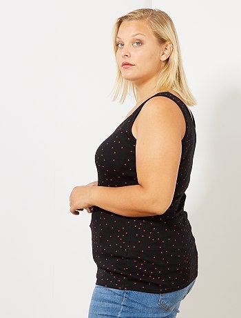 Tallas grandes mujer - Camiseta de tirantes de punto con cuello en U - Kiabi