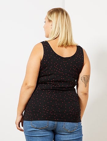 Tallas grandes mujer - Camiseta de tirantes de punto con cuello en U - Kiabi