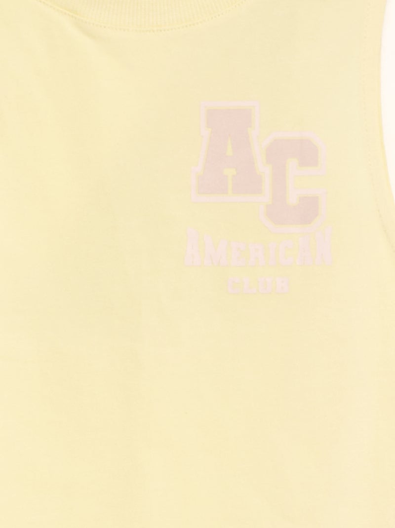 Camiseta de tirantes de punto con espalda descubierta AMARILLO - Kiabi