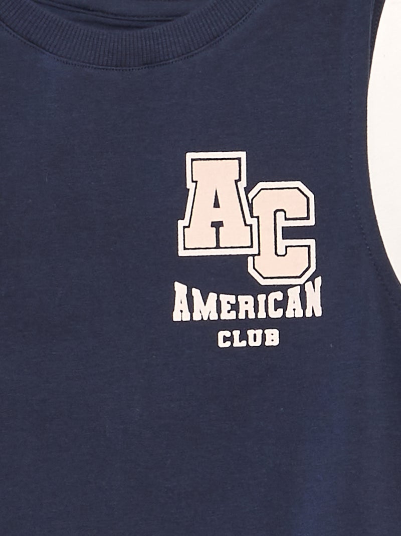 Camiseta de tirantes de punto con espalda descubierta AZUL - Kiabi