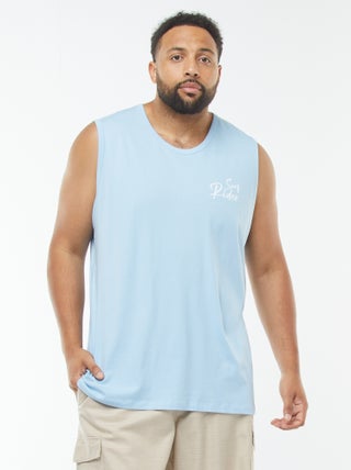 Camiseta de tirantes de punto con estampado en ambos lados